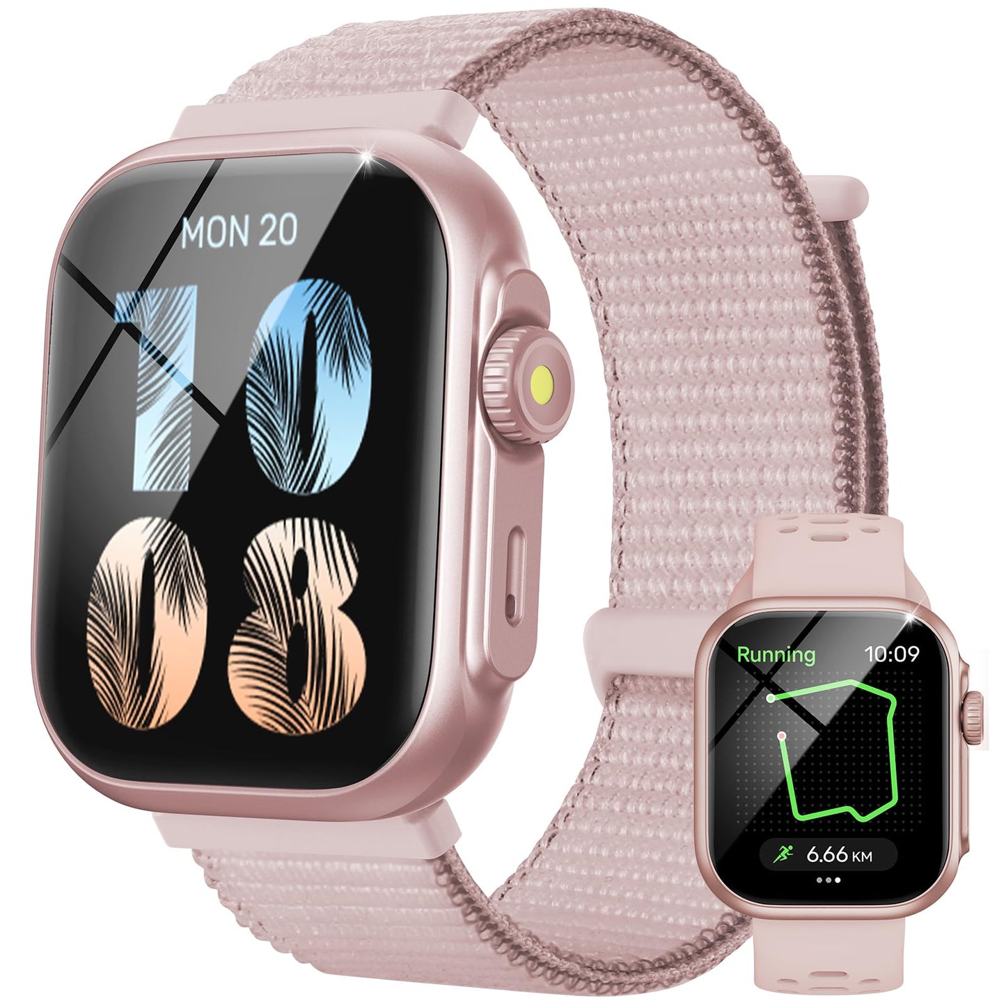 Parsonver GPS Smart Watch for Women Men, Built-in GPS & Bluetooth Calling, Waterproof HD Screen Fitness Tracker 100+ Sports Modes, Pedometer, Smartwatch for Android Phones/iPhone Compatible(Two Bands)