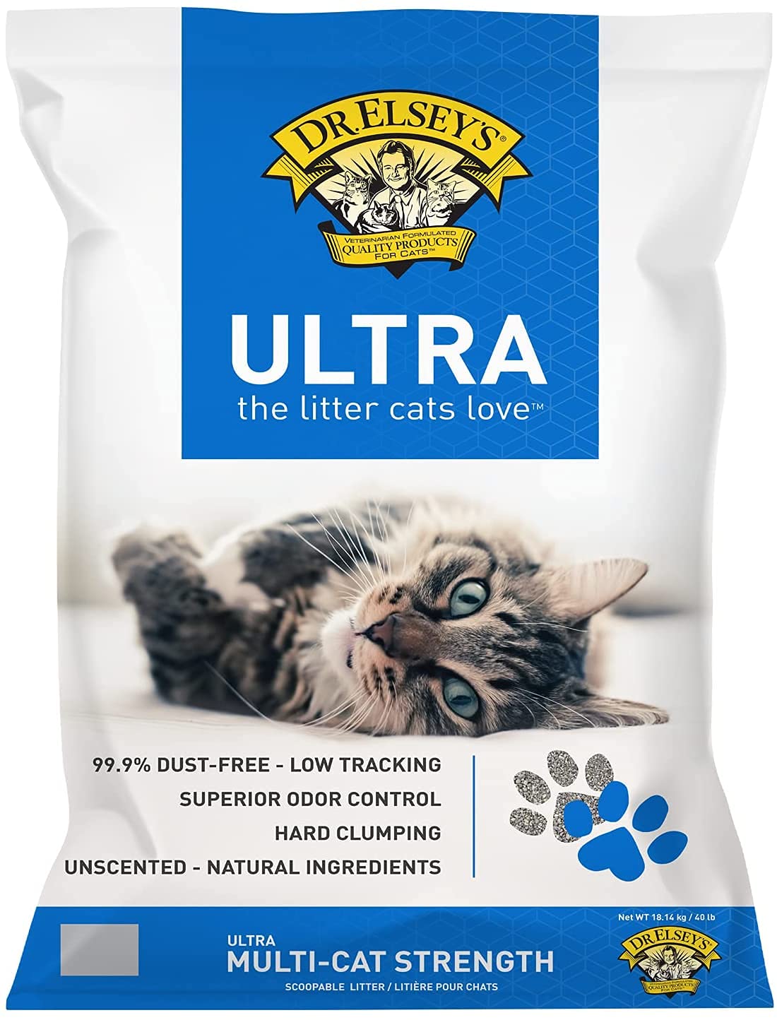 Dr. Elsey's Ultra Unscented Clumping Cat Litter, 40 lb