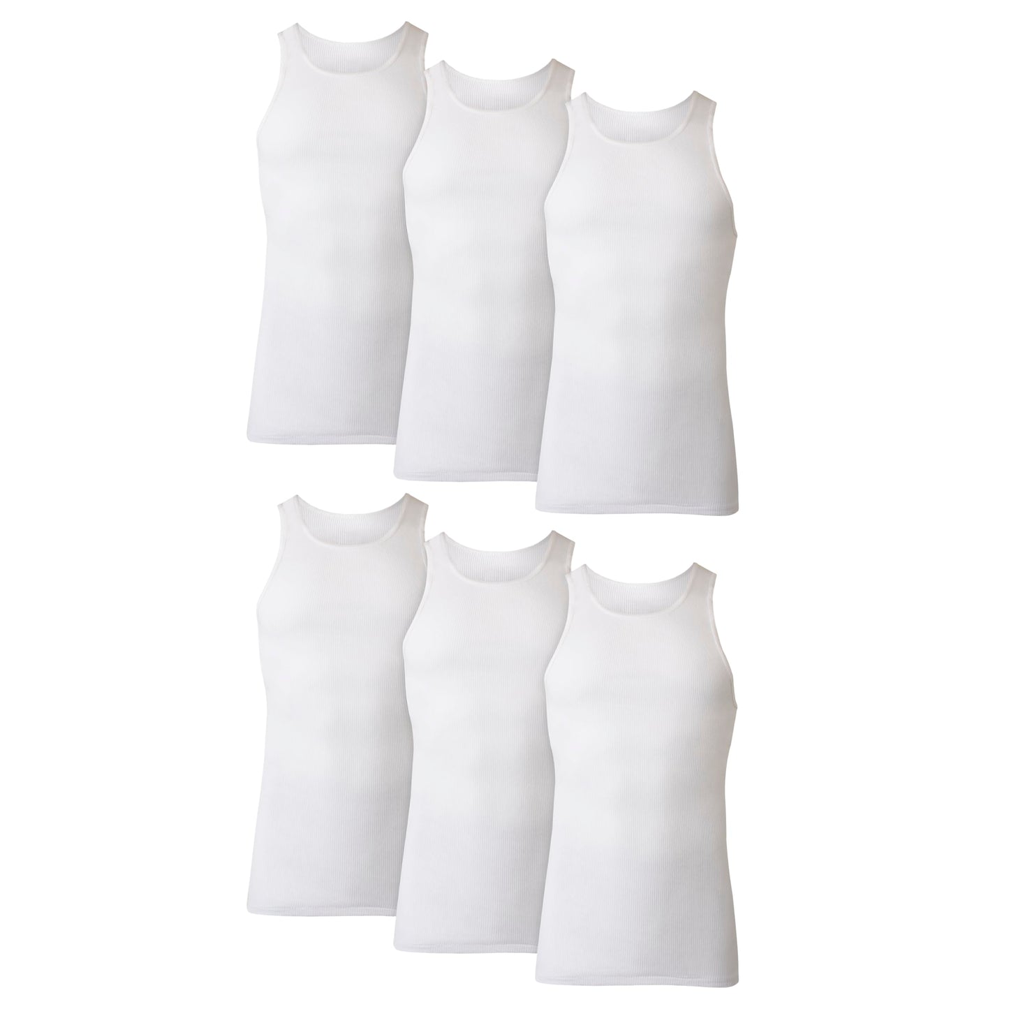Hanes Men Tank Top Undershirt Pack, Cool & Breathable Cotton, Moisture-Wicking Ribbed Tanks for Men, White - L