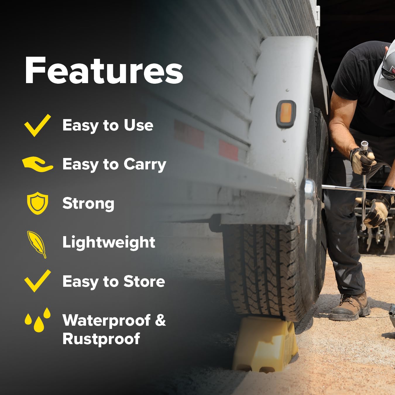 Camco Trailer Aid Plus - 5 1/2" Lift Tandem Tire Trailer Ramp - Quickly Change RV & Trailer Tires Without Unloading Cargo - Trailer & RV Accessories for Easier Hauling (21002)