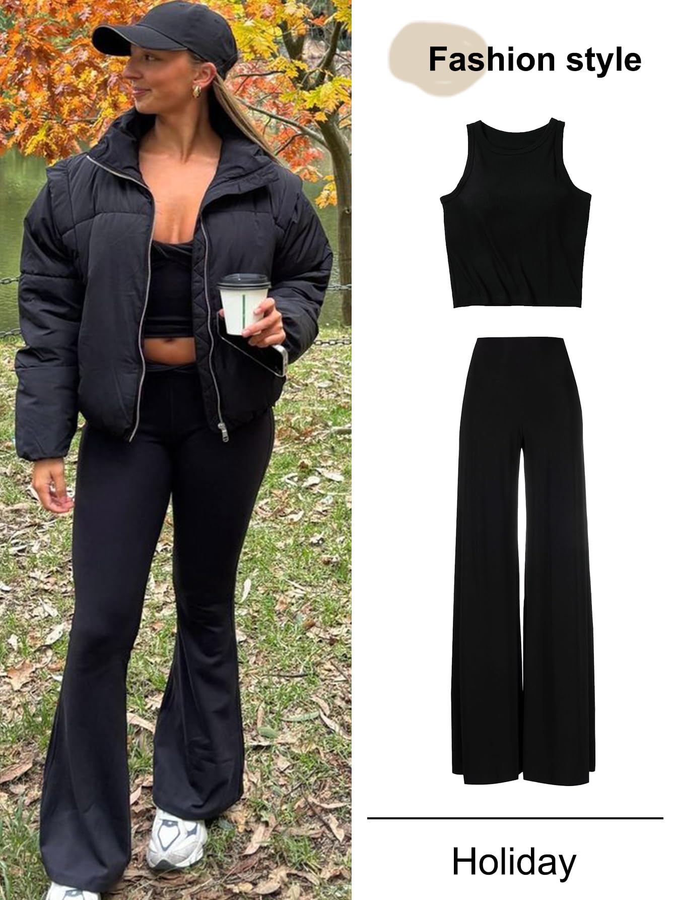 Gihuo Women’s Winter Cropped Puffer Jacket Coat Short Warm Quilted Jacket(Black-M)