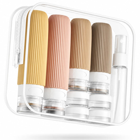 Mrsdry 16 Pack Travel Bottles Set, TSA Approved Leak Proof Silicone Squeezable Containers for Toiletries,