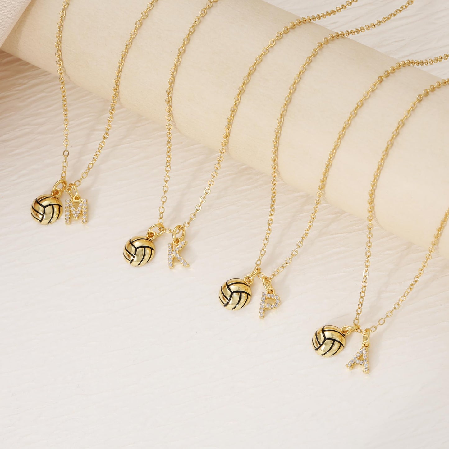 S Initial Necklace with Volleyball Volleyball Gifts Dainty 14k Gold plated Letter Pendant Necklace for Her Sister Friends Birthday Christmas Gifts Jewelry