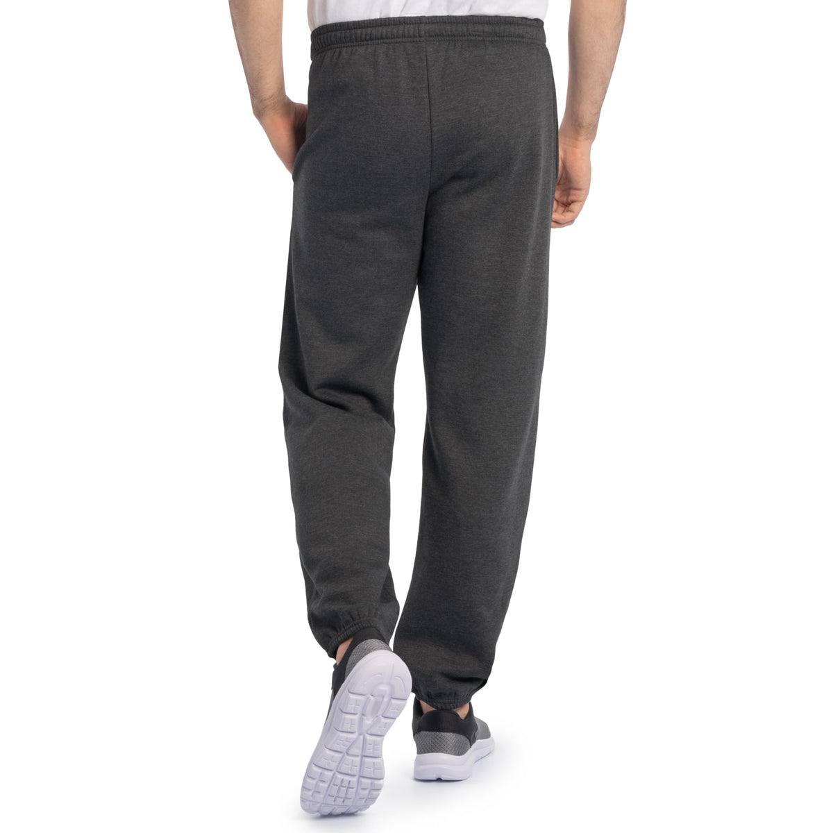 Fruit Of The Loom Mens Eversoft Fleece Elastic Bottom With Pockets, Relaxed Fit, Moisture Wicking, Breathable Sweatpants, Black Heather, Large US