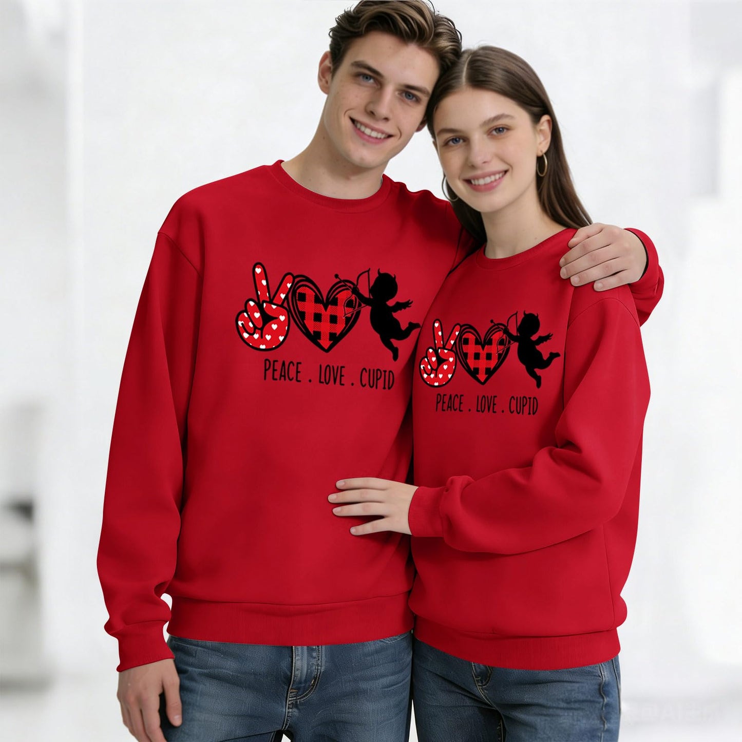 moolBeko Crew Neck Sweatshirt For Men Women Unisex Matching Couples Pullover Tops Loose Fit Casual Letter Print Graphic Men Women Crewneck Sweatshirt Y2k Clothes Valentine's Day Sweatshirts