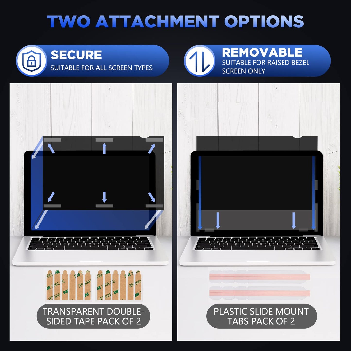 Magicmoon 15.6" Privacy Filter Screen Protector, Anti-Spy/Glare Film for 15.6 inch Widescreen Notebook Laptop with 16:9 Aspect Ratio (Width x Height:344mmx194mm)