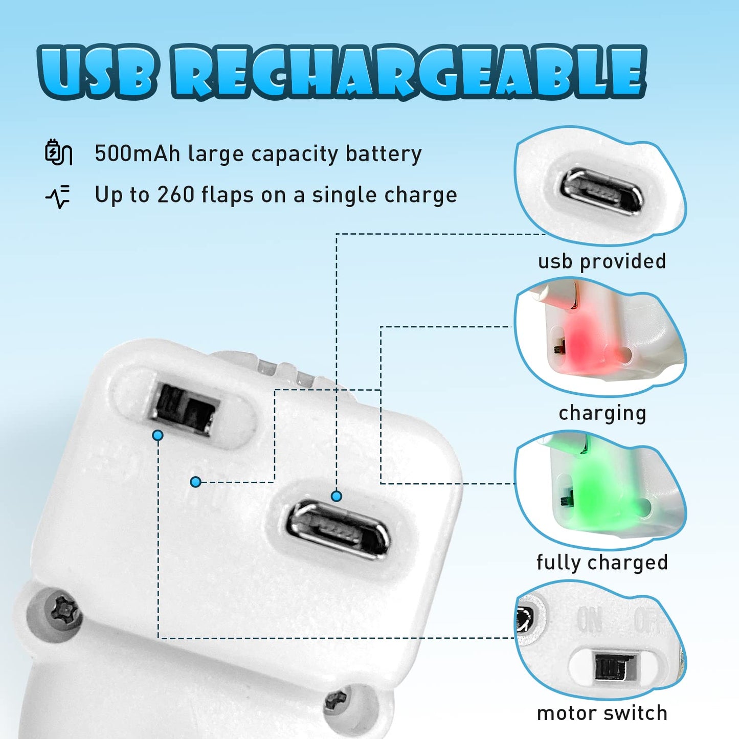 KreizyGo Cat Toys, Flapping Wings Sparrow, No Flying, Chirping Bird Interactive Catnip Toy for Kitten or Small Dogs, Touch Activated, Rechargeable