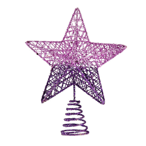 BinaryABC Christmas Tree Topper Star,Glittering Christmas Tree Decoration Ornaments,20cm (Purple Gradient)