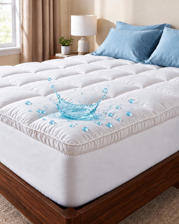 Beckham Hotel Collection Twin XL Size Hybrid Mattress Protector & Pad - Extra Padded, Thick, Plush, & Fitted Mattress Topper for Bed - Quilted Pillow Top Mattress Cover