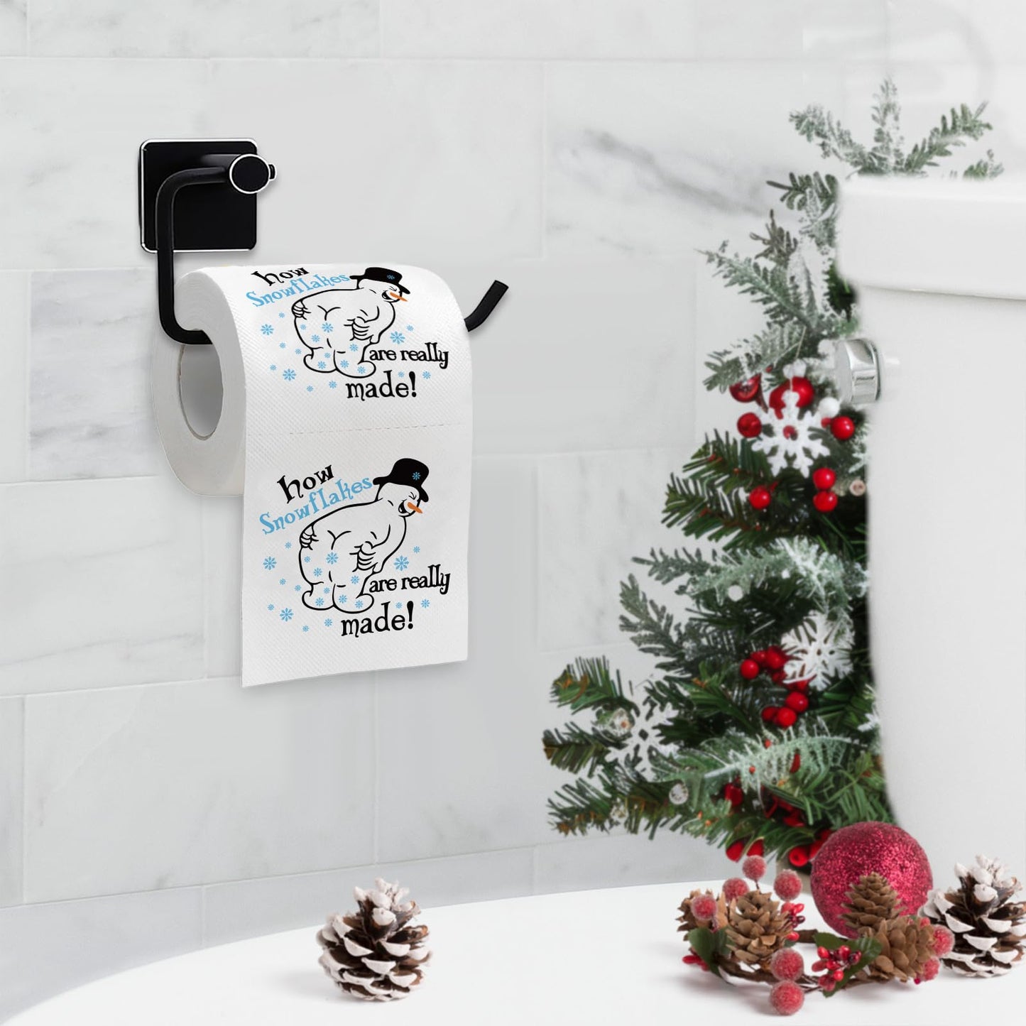 Funny Christmas Toilet Papers, Christmas Bathroom Decorations, 200 Sheets Holiday Toilet Papers, Novelty White Elephant Gag Gifts for Men Women, Xmas Stocking Stuffers Party Decor Supplies