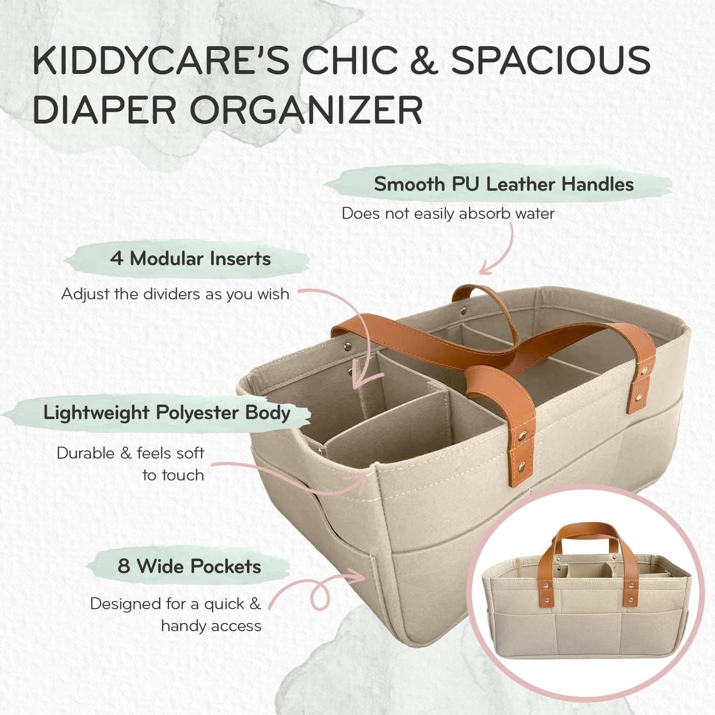 KiddyCare Diaper Caddy Organizer with Dividers