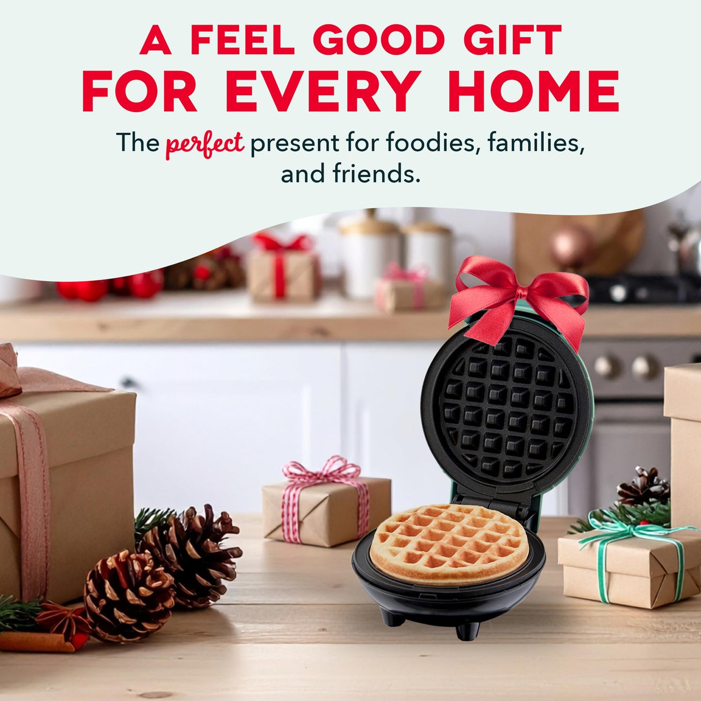 DASH Mini Waffle Maker - 4” Waffle Mold, Nonstick Waffle Iron with Quick Heat-Up, PTFE Nonstick Surface - Perfect Mini Waffle Maker for Kids and Families, Just Add Batter (Aqua)