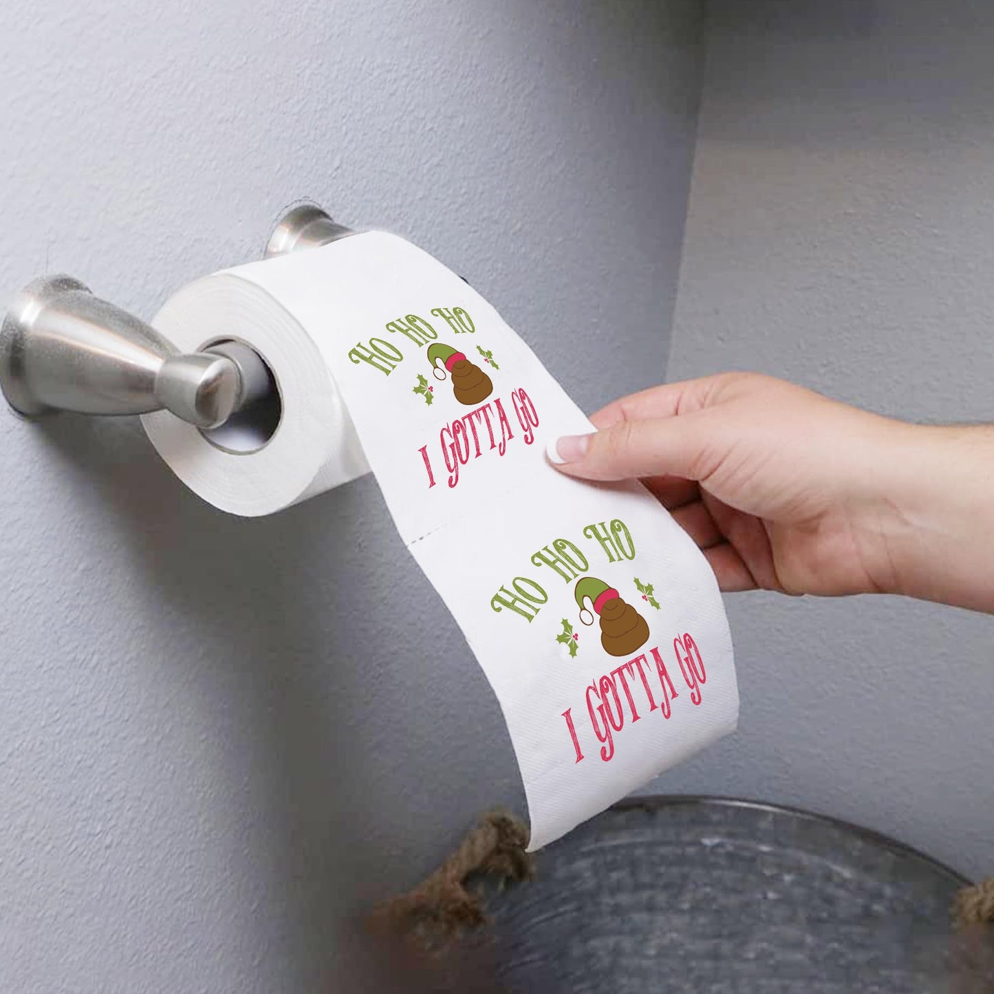 Christmas Toilet Paper Roll Ho Ho Ho I Gotta Go - Funny Toilet Paper, Funny Merry Christmas Novelty Gifts, Perfect for White Elephant and Holiday Parties - Santa, Xmas, Grinch and Holiday Gag Gifts