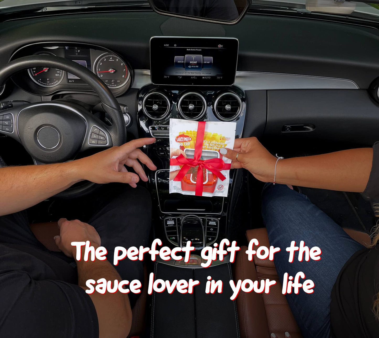 Saucemoto Dip Clip | Vehicle Sauce Holder for Dipping sauces. As seen on Shark Tank (Stocking Stuffer 2-Pack, Red) Great for White Elephant Gift