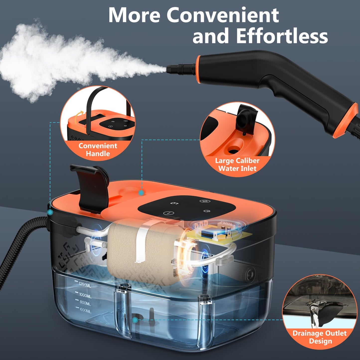 Steam Cleaner, Portable Steamer for Cleaning with 16pcs Accessories,
