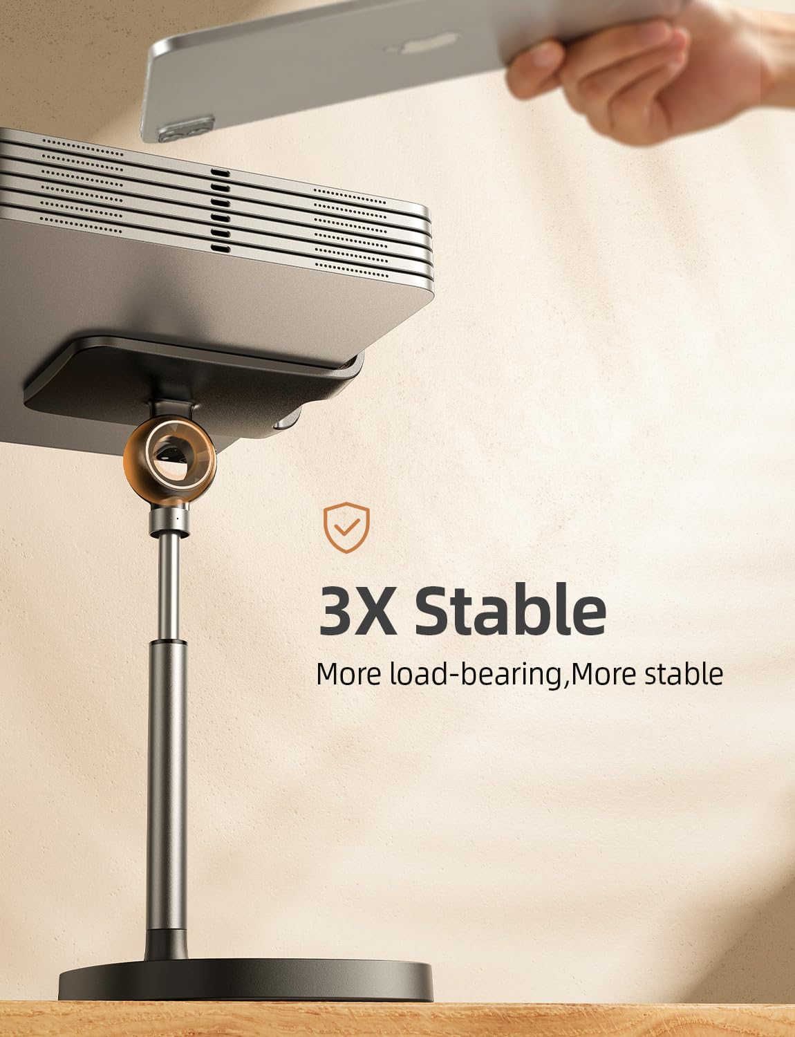 LISEN Cell Phone Stand Adjust for iPhone Phone Holder for Desk Recording, Gifts Women Office Desk Accessories PC Gaming Essentials Kitchen Gadgets Fit OtterBox Case Switch iPad Air Tablet 4-10 in