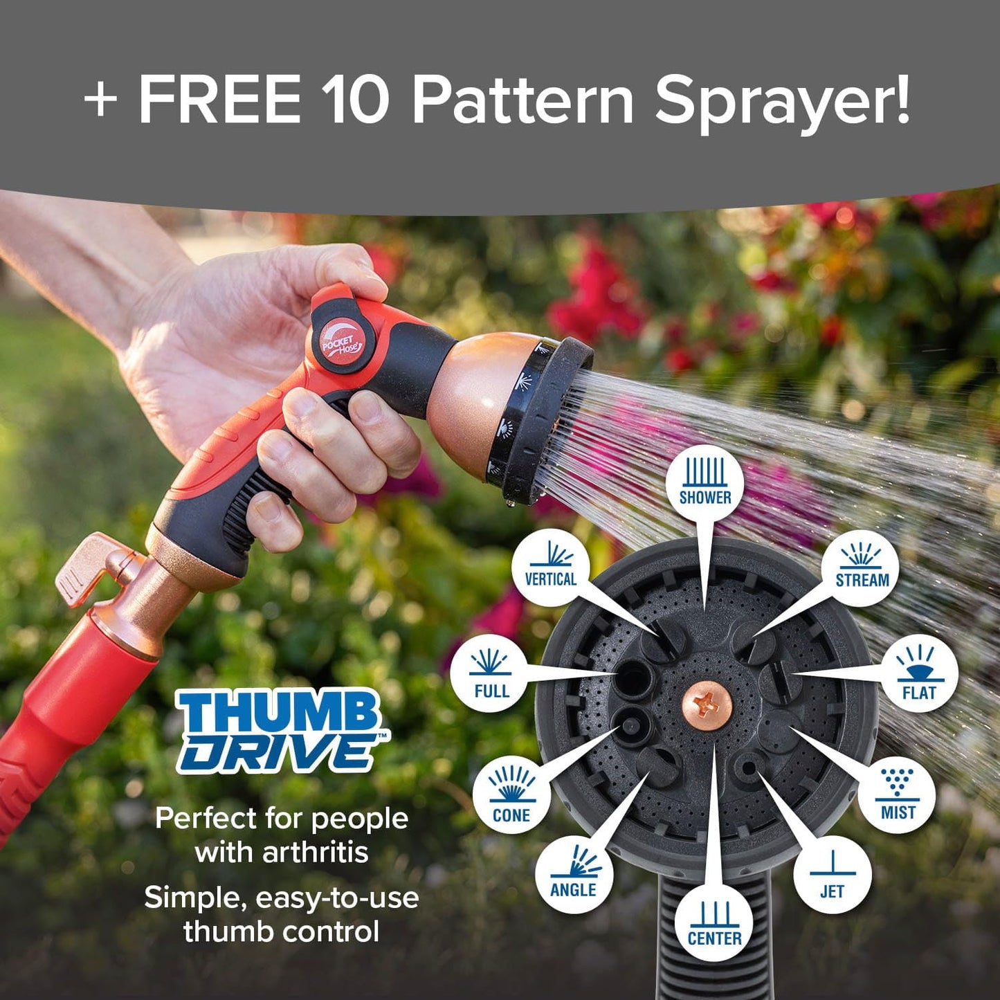 Pocket Hose Ballistic 100 FT Expandable Garden Hose, No-Kink, As Seen on TV