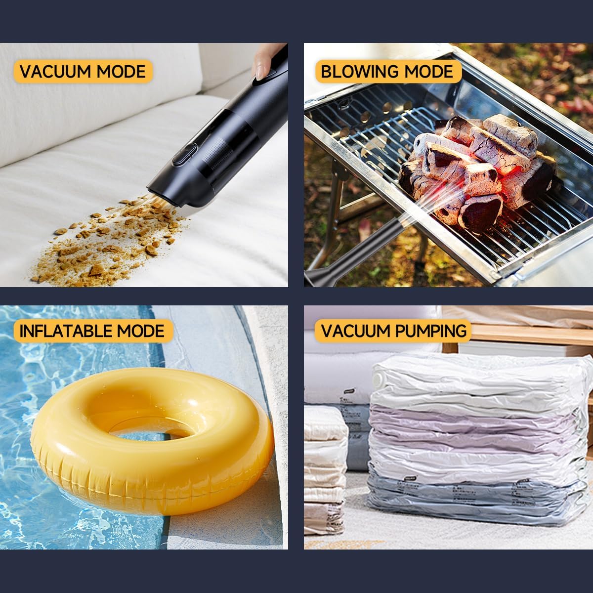 PUNOMO Cordless Car Vacuum Cleaner, 20000PA Strong Suction Wet/Dry Handheld Vacuum and Air Duster with Detailing Kit, Rechargeable Portable Mini Vacuum for Pet, Car Detailing, Home & Outdoor Cleaning