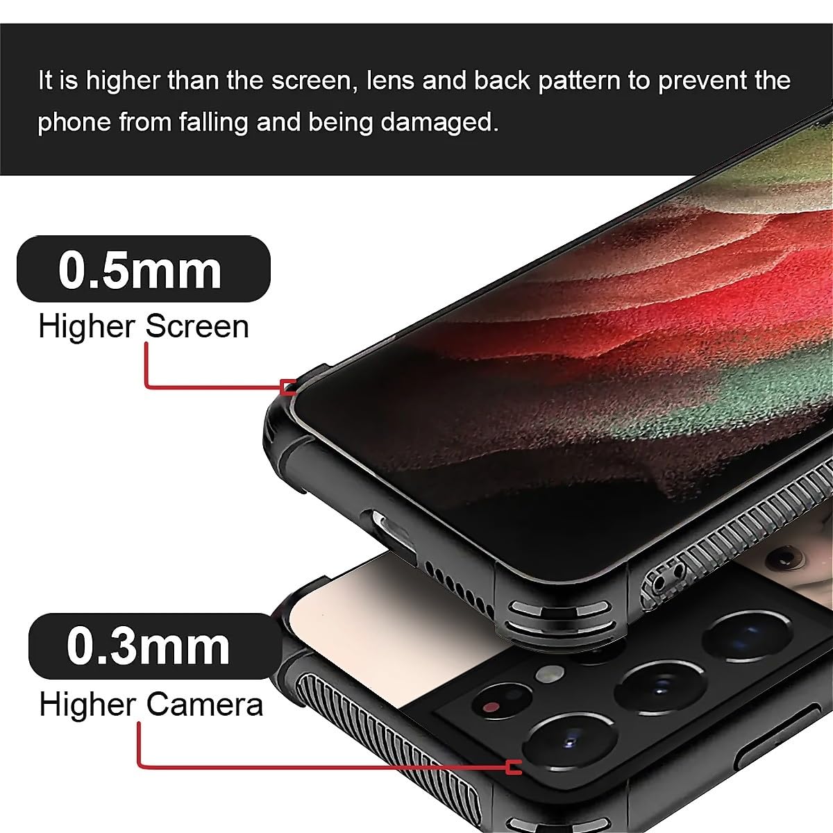 FKBRCL4U for Samsung Galaxy S21 Ultra Case, Cartoon Cute Little Elephant Love Pattern Graphic Design Girl Boy Soft Silicone Hard Acrylic Shock Protection for Samsung Galaxy S21 Ultra