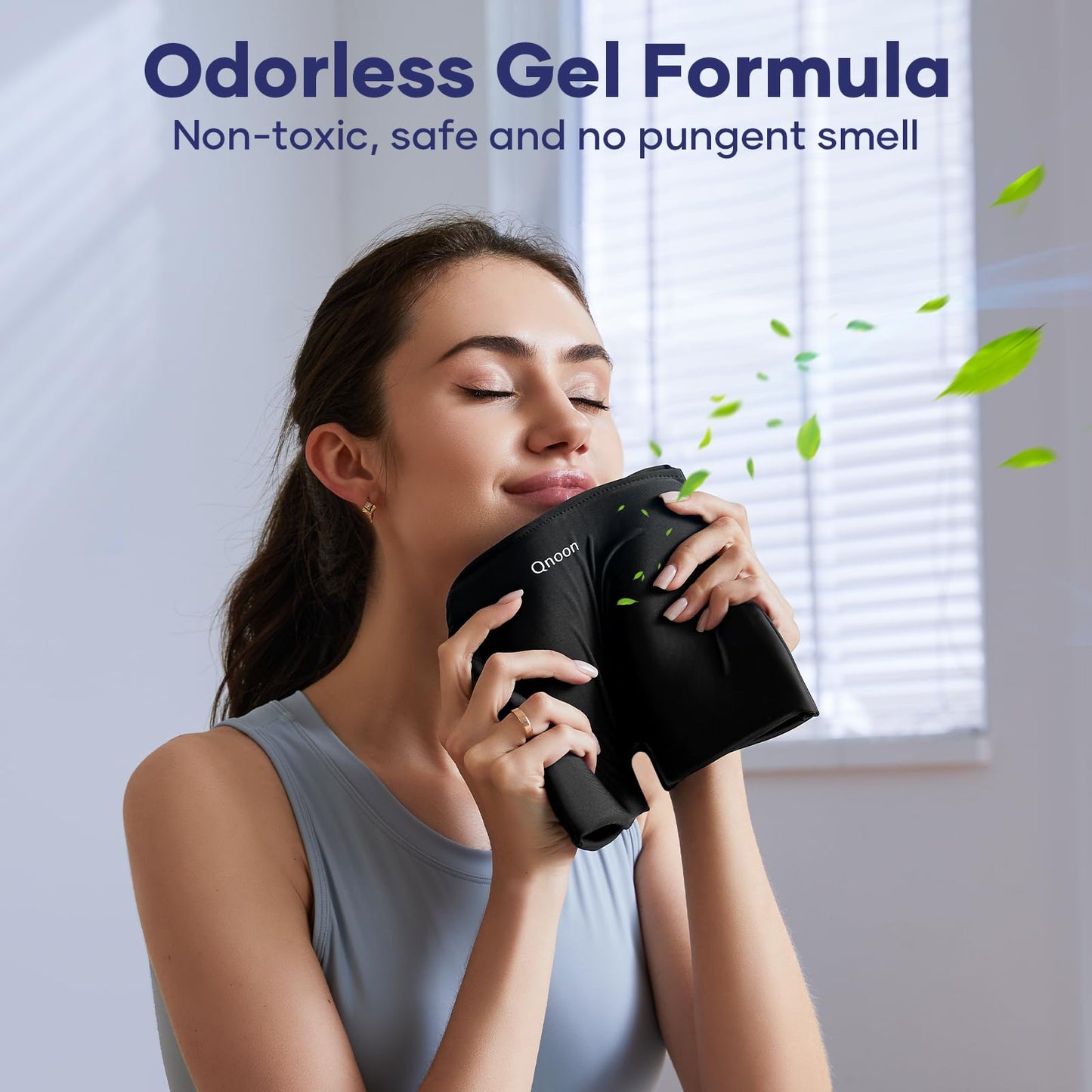 Qnoon Migraine Relief Cap, Headache Relief Cap Mask Products, Cooling Odorless Gel Ice Head Wrap for Tension, Stress,Hangover & Puffy Eyes