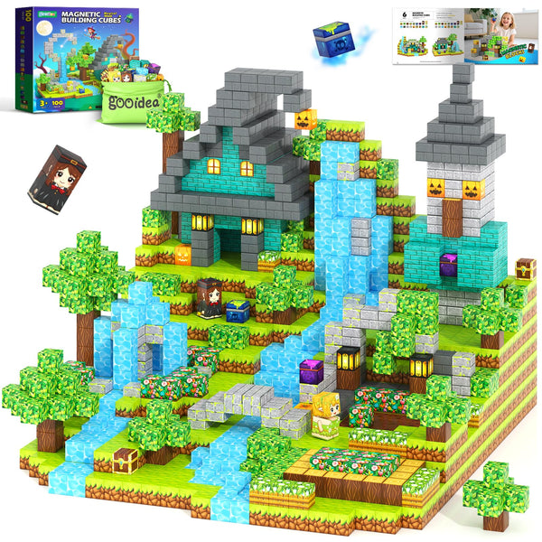 Magnetic Blocks - 100PCS 0.8" Building Cubes Mine Magnet World Craft Set