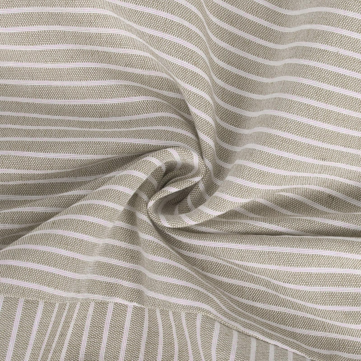 Striped Linen Pants for Women Plus Size Elastic Waist Straight Leg Trousers Side Button Casual Beach Vacation Pant Khaki L