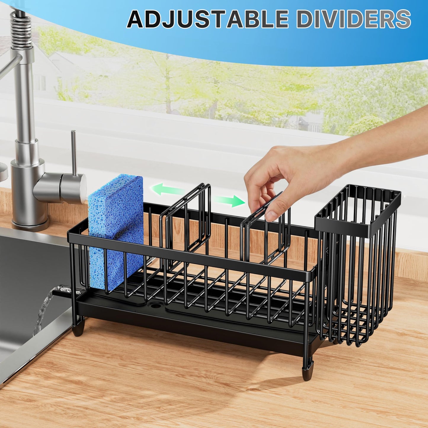 Cisily Stainless Steel Sink Caddy Organizer
