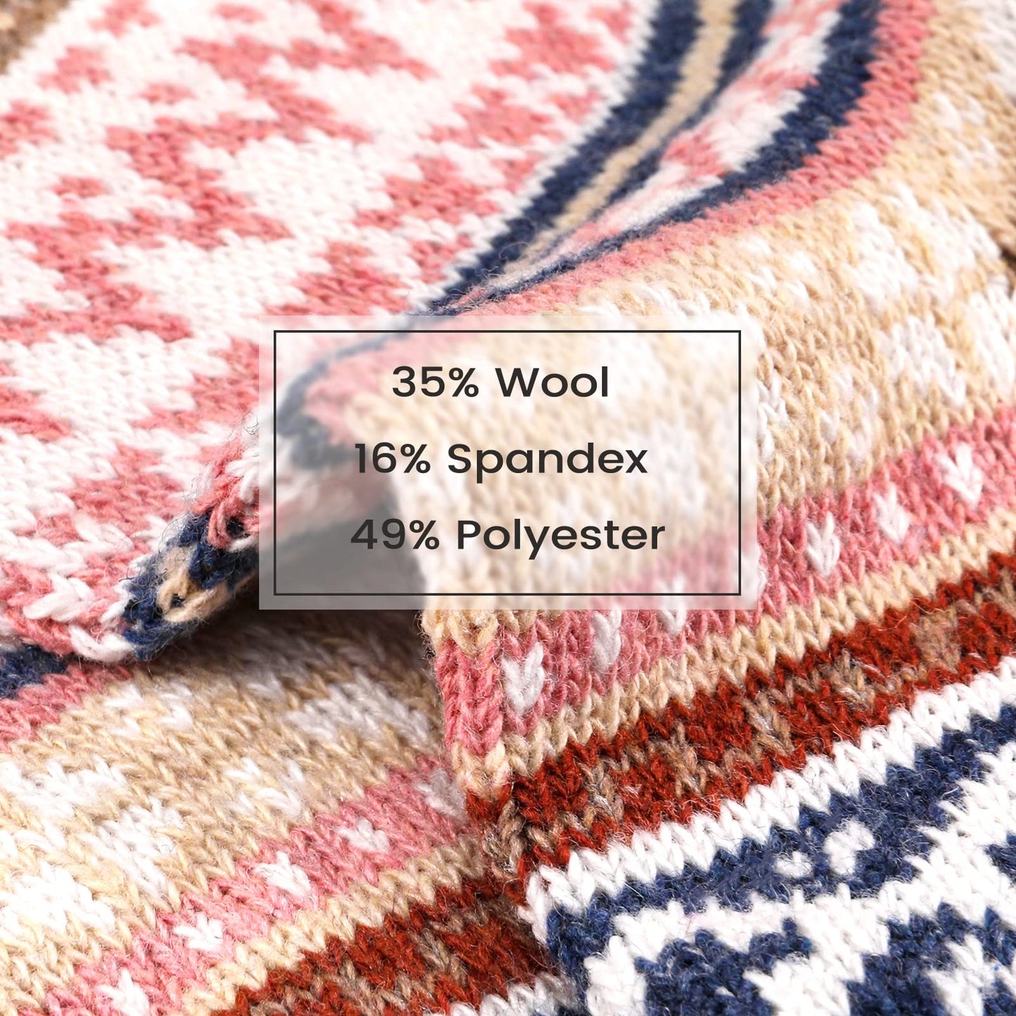 5 Pairs Wool Socks - Wool Socks for Women, Warm Cozy Crew Sock, Warm Womens Winter Sock, Thick Knit Cabin Cozy Sock Gifts for Women, 6-10