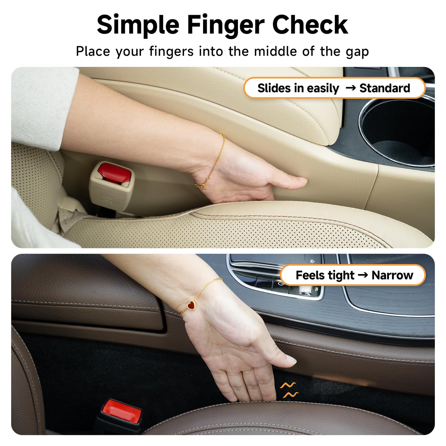 Givifive Car Seat Gap Filler Set of 2, Soft Foam Multifunctional Seat Side Gap Filler with Organizer & Hook Function, 3in1 Gap Stopper Universal Fit Car SUV Truck Fill The Gap Between Seat & Console