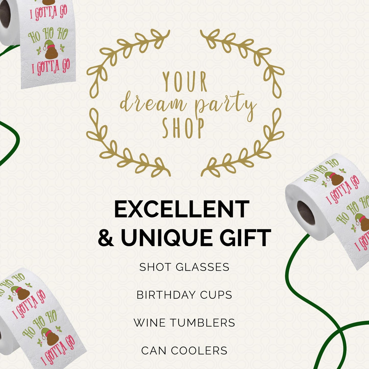 Christmas Toilet Paper Roll Ho Ho Ho I Gotta Go - Funny Toilet Paper, Funny Merry Christmas Novelty Gifts, Perfect for White Elephant and Holiday Parties - Santa, Xmas, Grinch and Holiday Gag Gifts