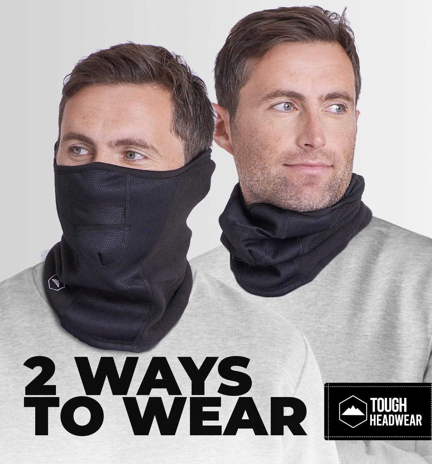 Tough Headwear Half Ski Mask for Men & Women, Winter Face Mask for Cold Weather, Half Balaclava Neck Gaiter Warmer, Motorcycle Face Mask