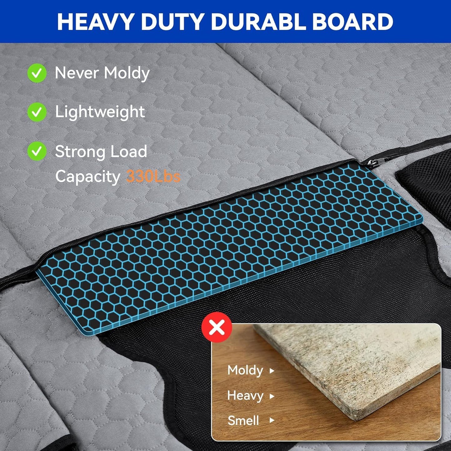 Rengue Dog Car Seat Cover for Back Seat, Pets Protector Hammock Waterproof Back Seat Extender with Mesh Window and Storage Pocket Dog Car Hammock with Universal Size for Cars/Trucks/SUV