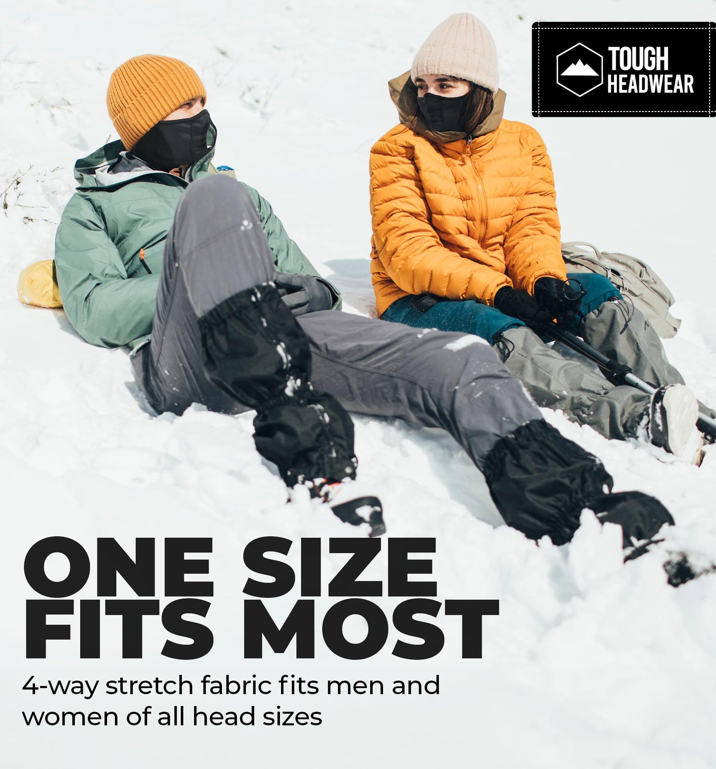 Tough Headwear Half Ski Mask for Men & Women, Winter Face Mask for Cold Weather, Half Balaclava Neck Gaiter Warmer, Motorcycle Face Mask