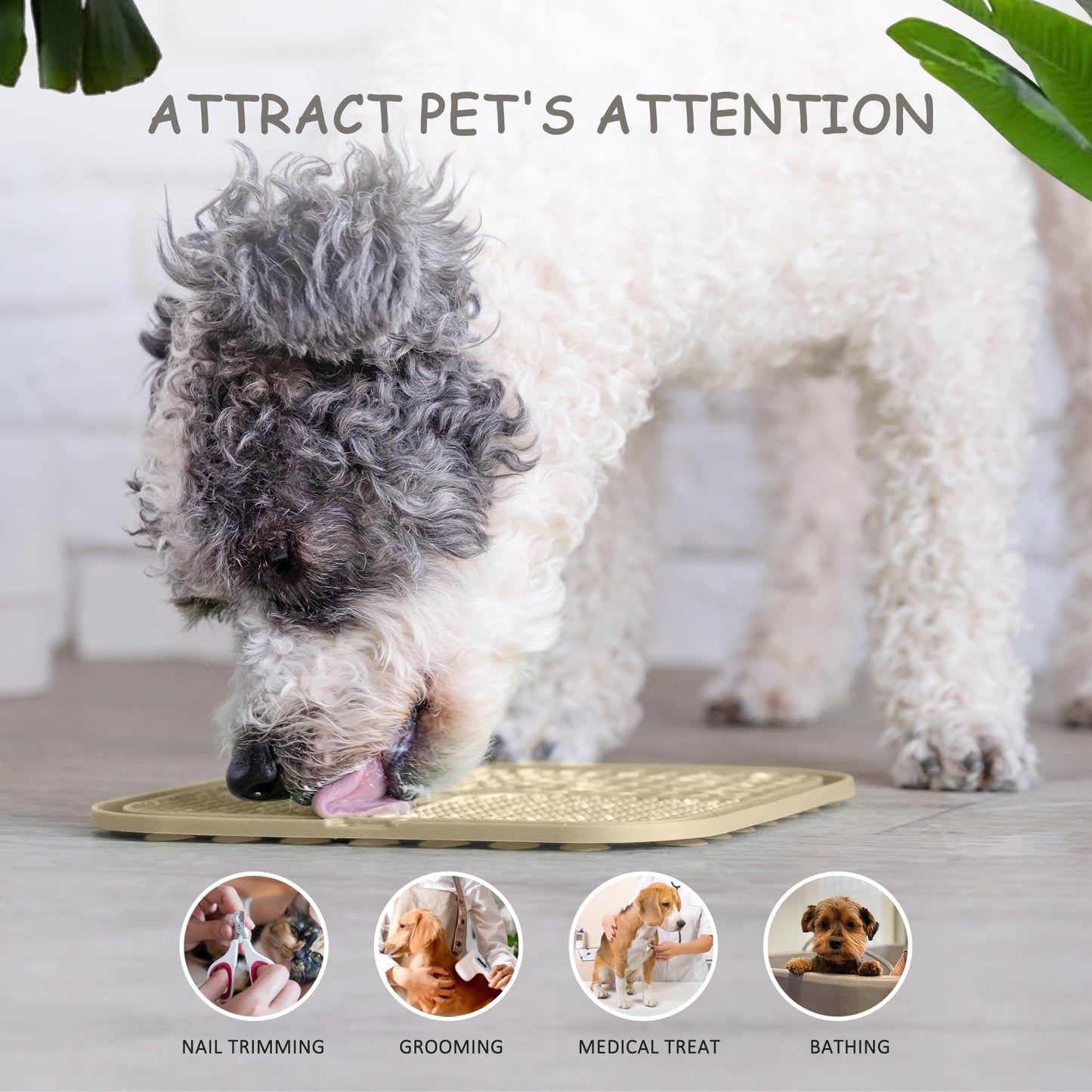 ChefAide 2 Pack Lick Mat for Dogs,Cats,Upgraded 8.5×8.5 inches Licking Mats with Suction Cups,Slow Feeder Licking Pad for Anxiety Relief and Boredom Reducer,Suitable for Dog Training Set 2