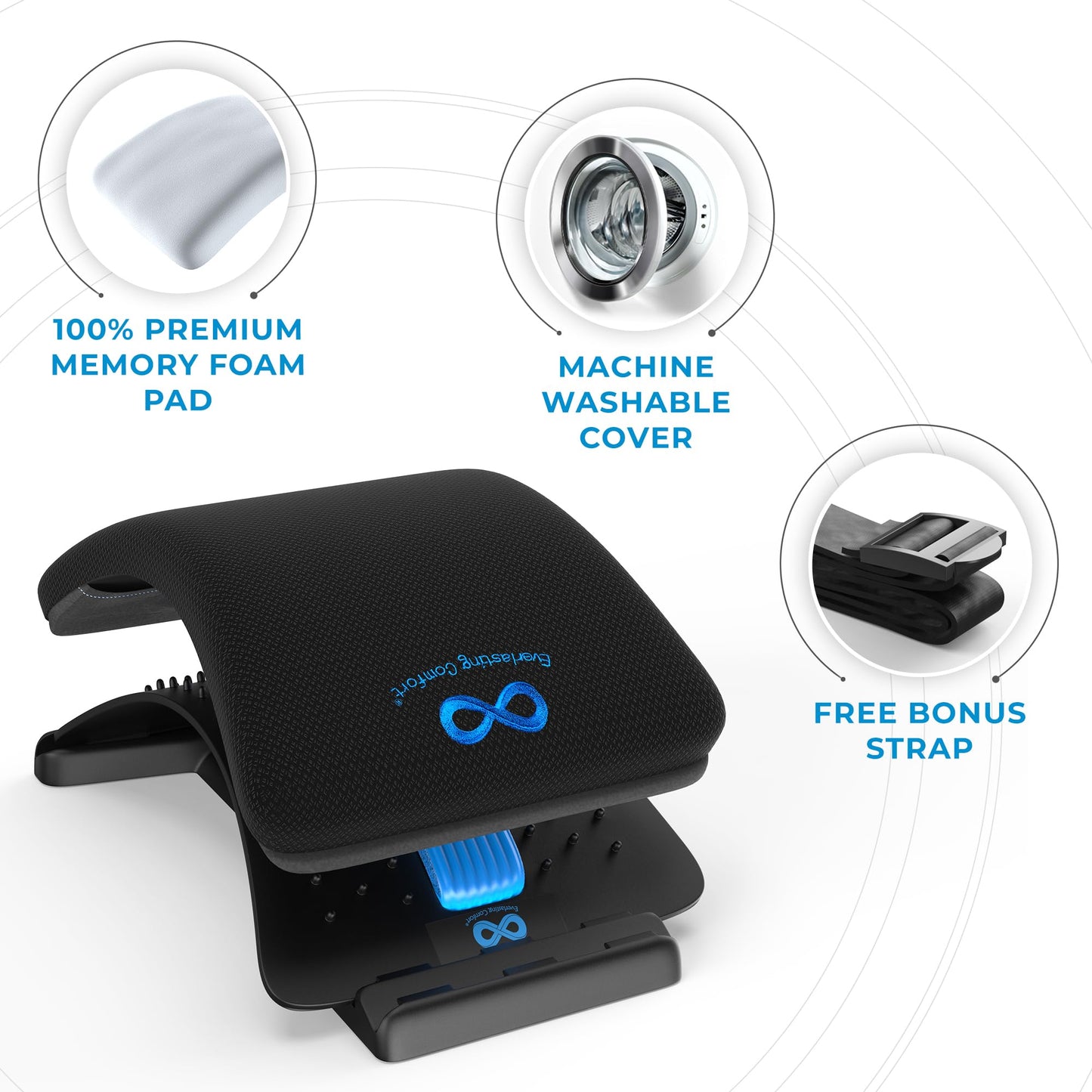 Everlasting Comfort Lumbar Support Board Back Stretcher for Lower Pain Relief - Adjustable Spine Decompression with 88 Acupressure Nodes - Back Cracking Device with Chair Strap for Posture Correction