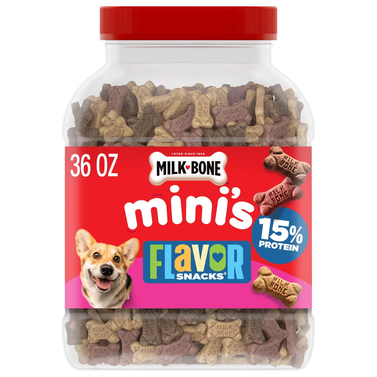 Milk-Bone Flavor Snacks Mini's Dog Treats, 36oz