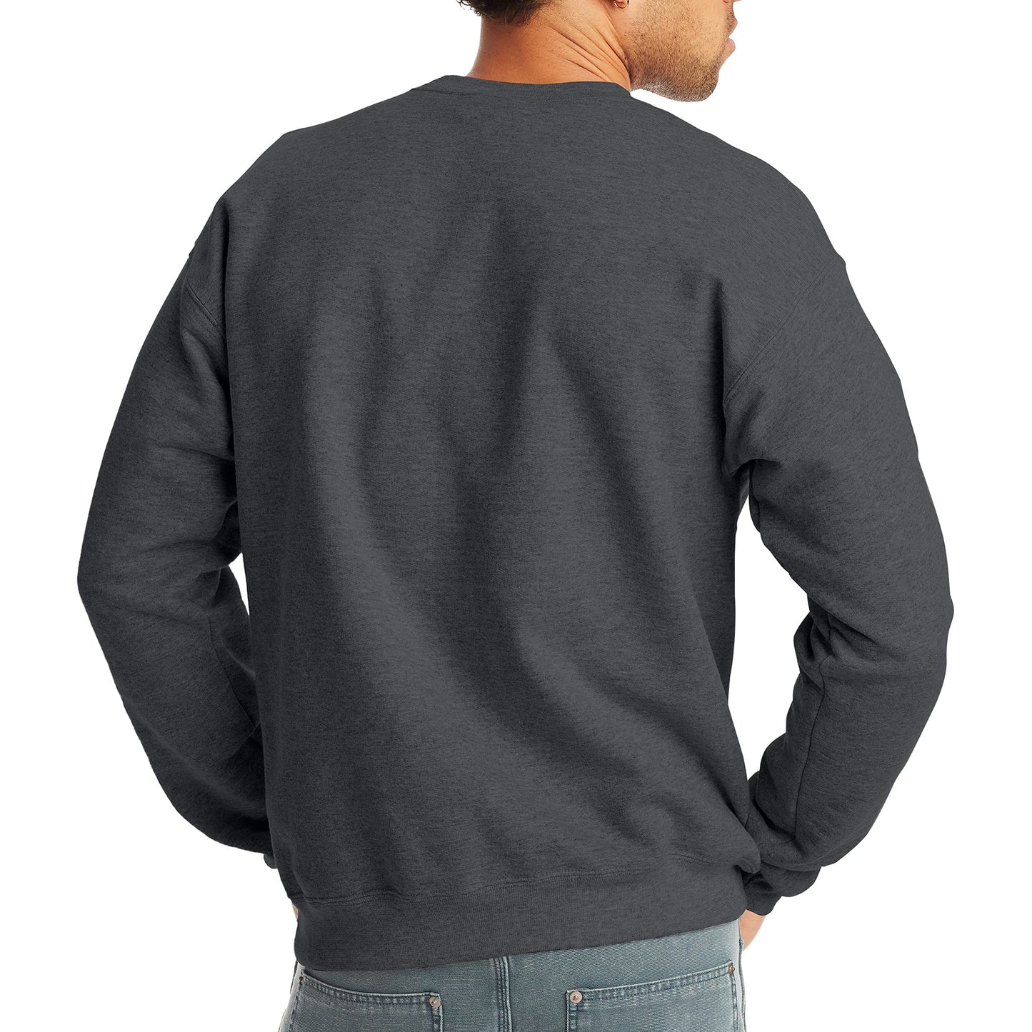 Hanes mens Ecosmart Sweatshirt, Charcoal Heather, Large US