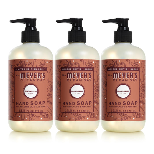 Mrs. MEYER'S CLEAN DAY Liquid Hand Soap, Gingerbread Scent, 12.5 fl oz (Pack of 3)