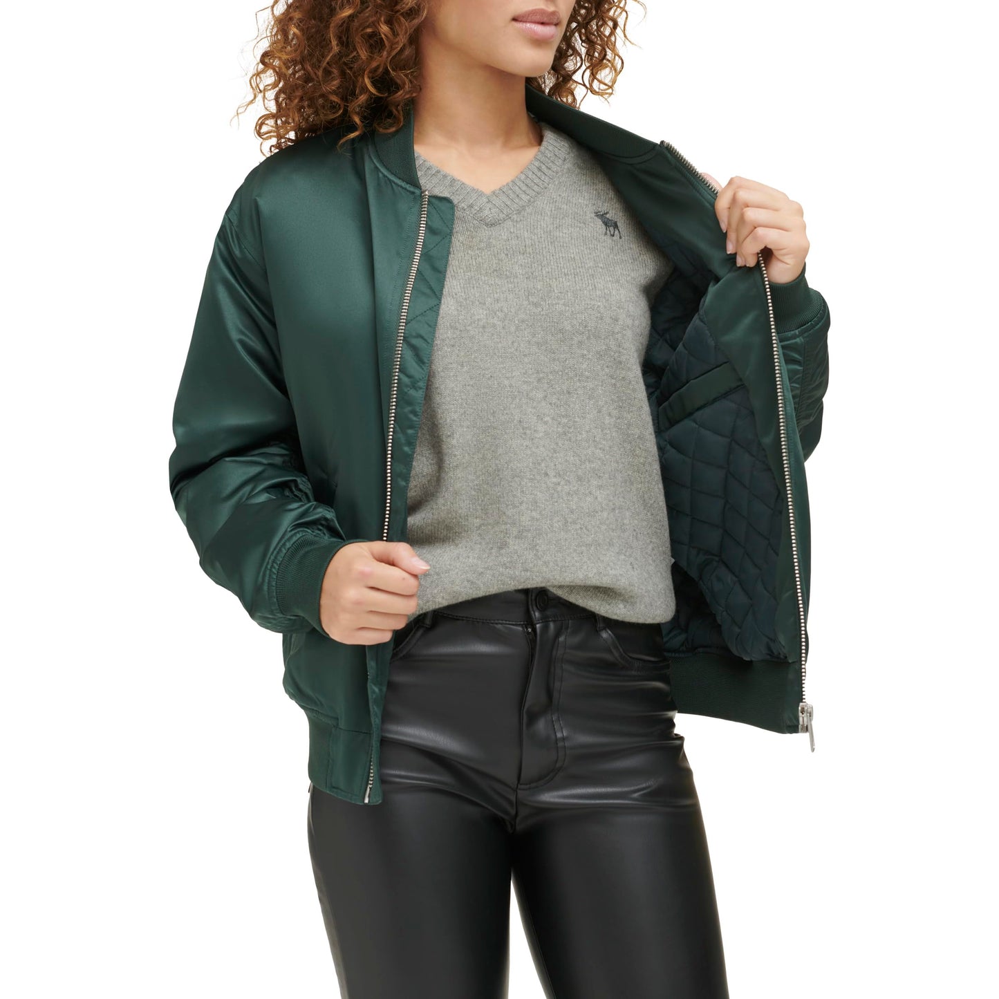 Levi's Women's Relaxed Bomber Jacket, Darkest Spruce, X-Small