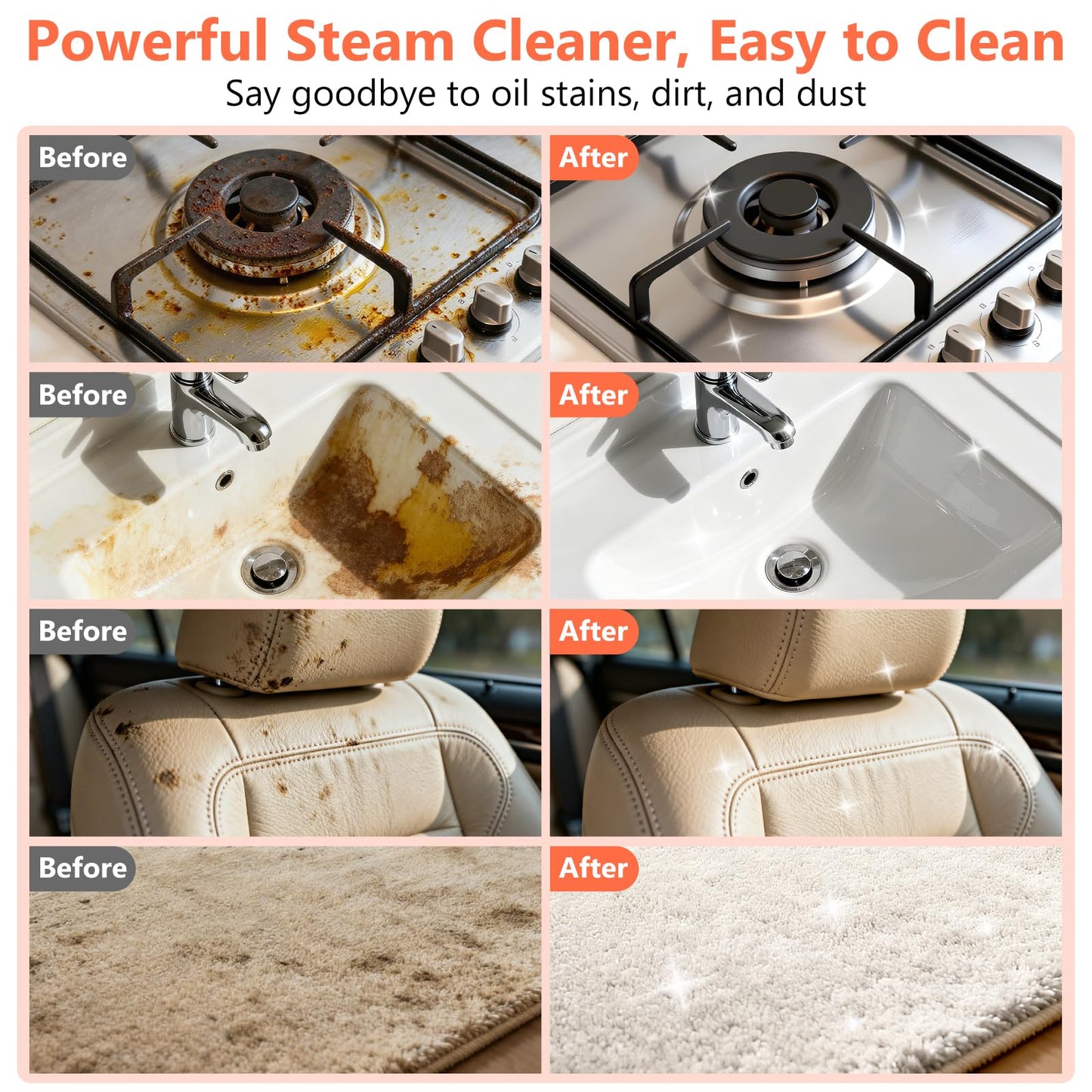 Steam Cleaner, Portable Steamer for Cleaning with 16pcs Accessories,