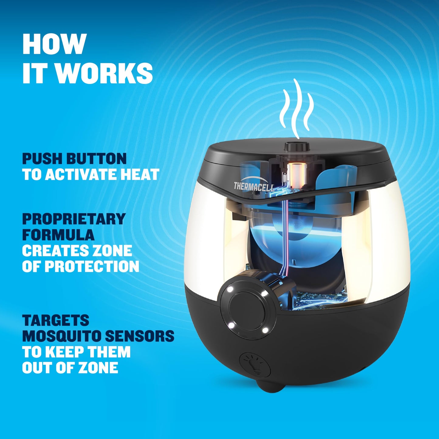 Thermacell E-ZoneGuard Glow Mosquito Repellent + Lantern, LED, 9-Hr Battery