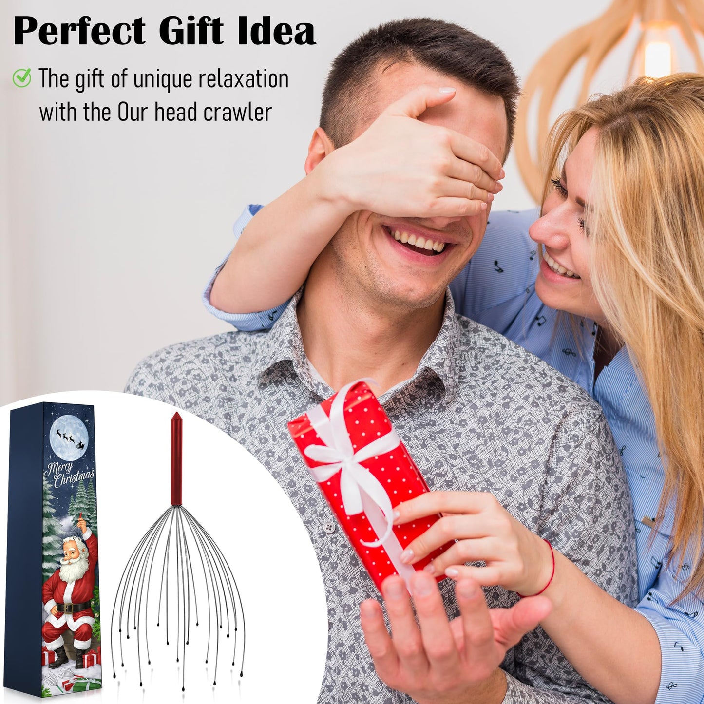 Head Massager Scalp Stocking Stuffers for Adults Men Women White Elephant Gifts Teens Gift for Men Who Have Everything Dad Christmas Mom Grandma Grandpa Him Her Stuffer Husband Ideas Boyfriend Father