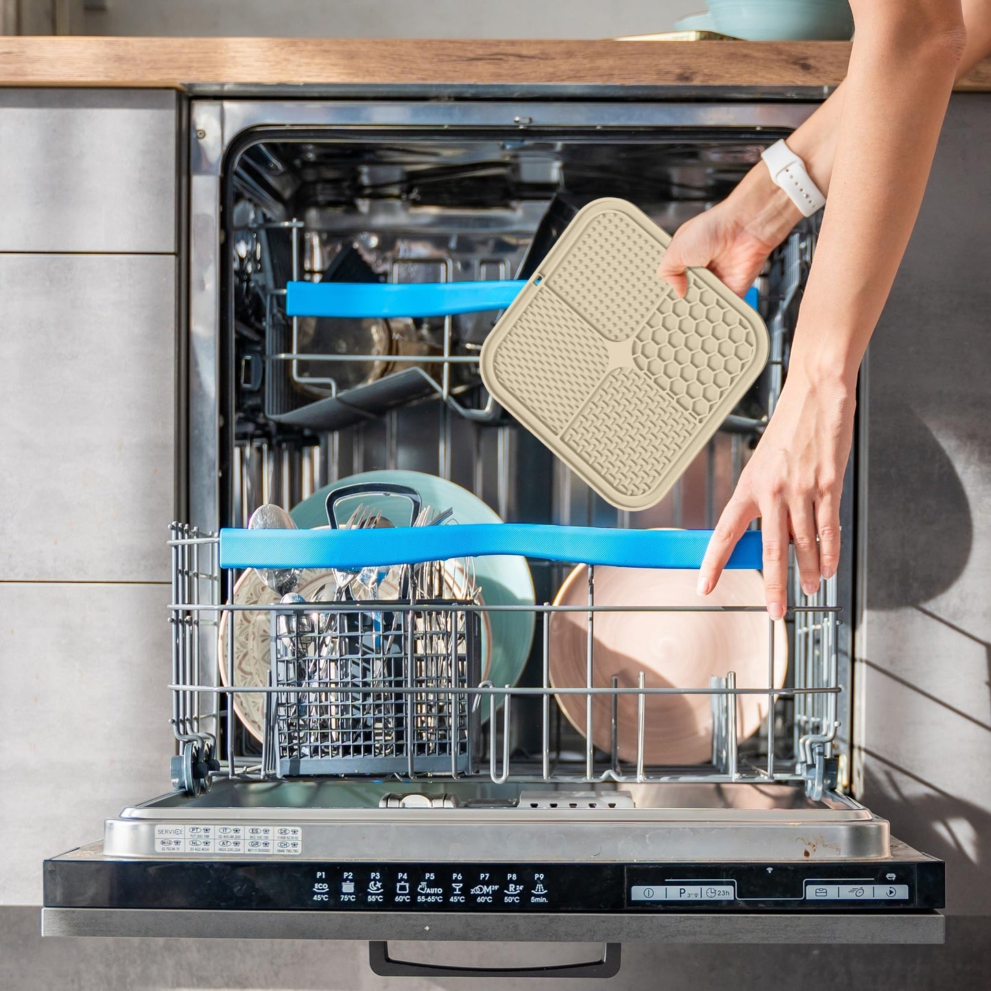 ChefAide 2 Pack Lick Mat for Dogs,Cats,Upgraded 8.5×8.5 inches Licking Mats with Suction Cups,Slow Feeder Licking Pad for Anxiety Relief and Boredom Reducer,Suitable for Dog Training Set 2