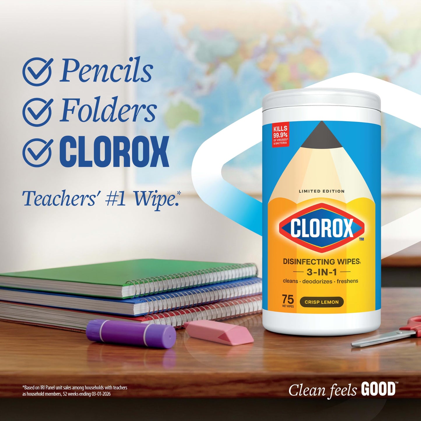Clorox Disinfecting Wipes, 75 Count Each, Pack of 3 (Package May Vary)