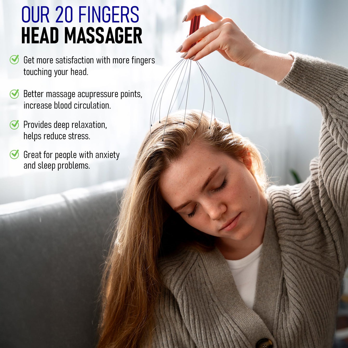 Head Massager Scalp Stocking Stuffers for Adults Men Women White Elephant Gifts Teens Gift for Men Who Have Everything Dad Christmas Mom Grandma Grandpa Him Her Stuffer Husband Ideas Boyfriend Father