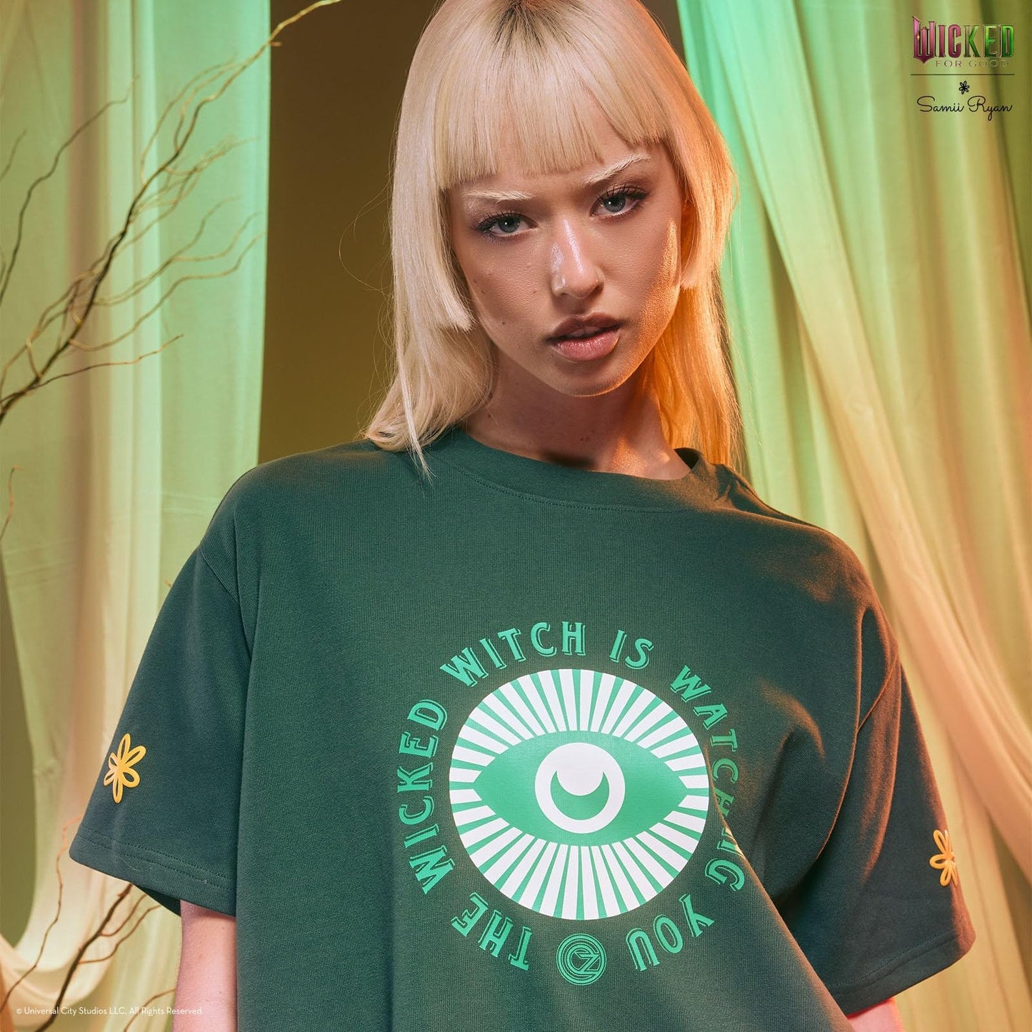 Samii Ryan Wicked x The Witch is Watching Oversized Tee, Green, X-Small