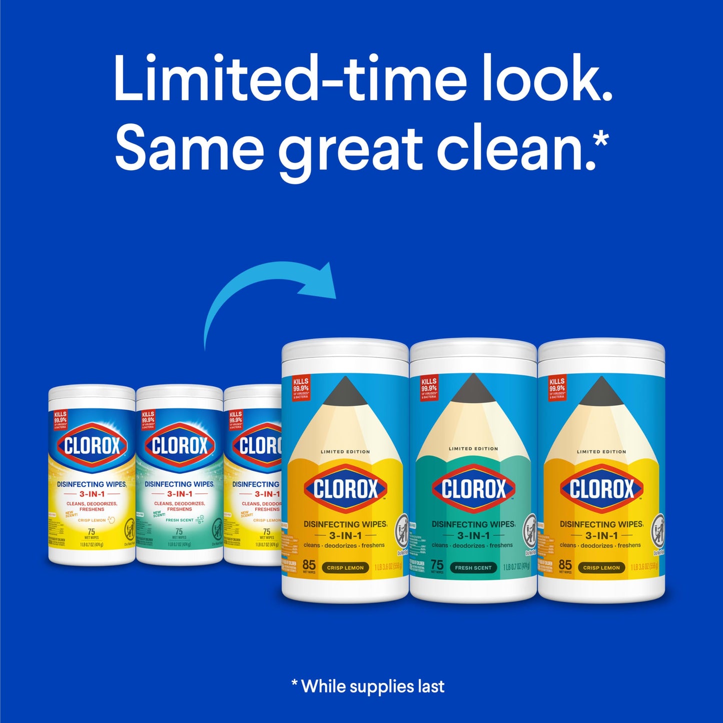 Clorox Disinfecting Wipes, 75 Count Each, Pack of 3 (Package May Vary)