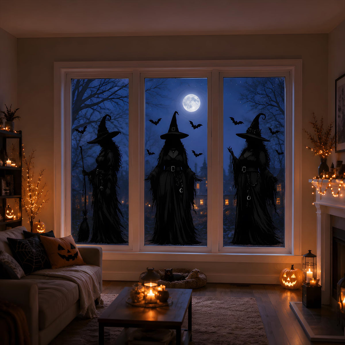 Halloween Decorations - Witch Window Clings for Halloween Party Decor