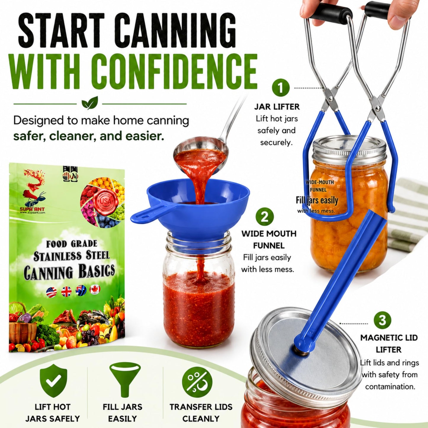 Supa Ant 3-Piece Canning Supplies Starter Kit