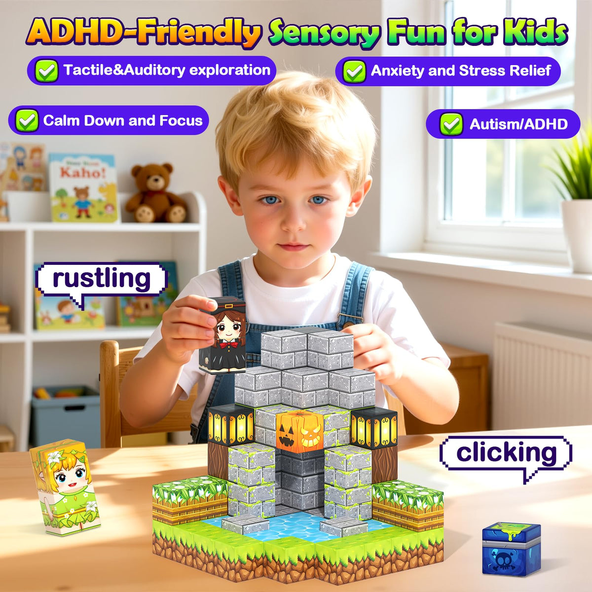 Magnetic Blocks - 100PCS 0.8" Building Cubes Mine Magnet World Craft Set